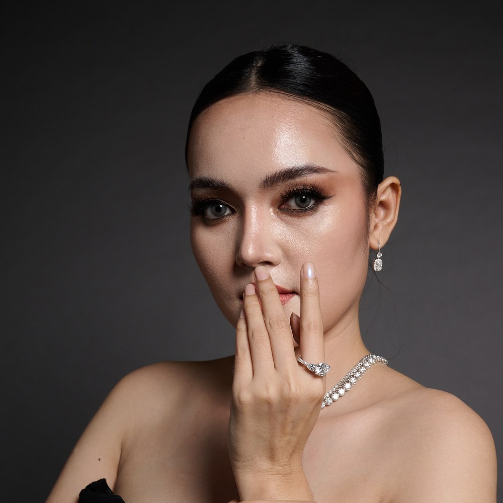 Diamond hoop earrings